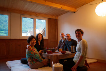 Korean Guests at the zen temple in glarus switzerland