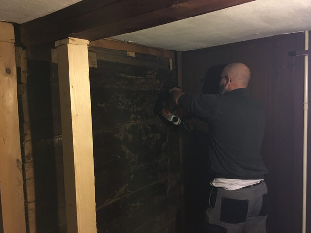 Early days: Removing walls to build the dining hall