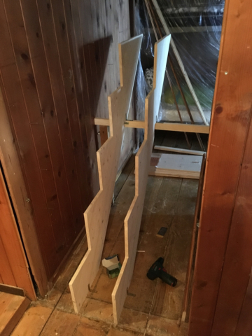 Early days: Building a staircase into the attic to build a meditation hall